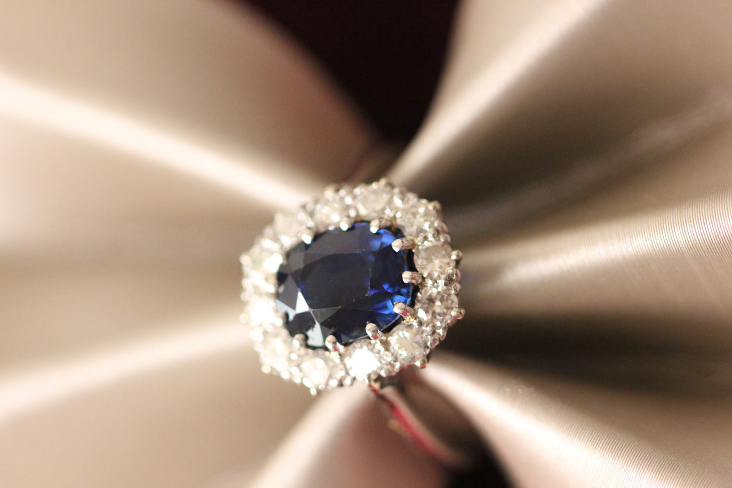 Sapphire cluster ring