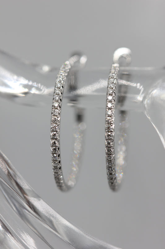 Diamond hoop earrings