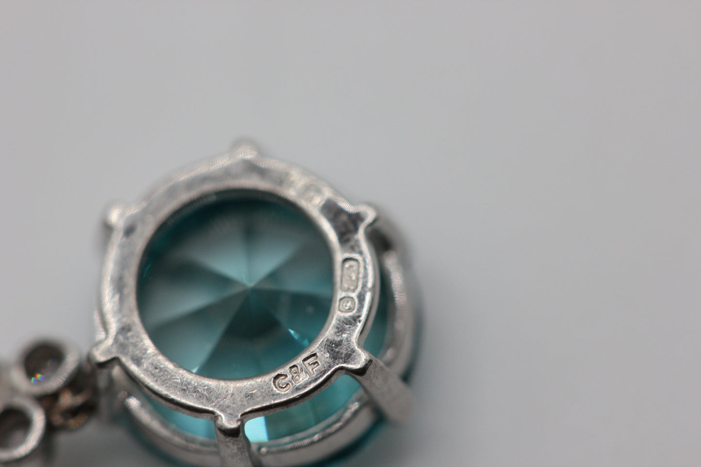 Zircon and diamond pendant