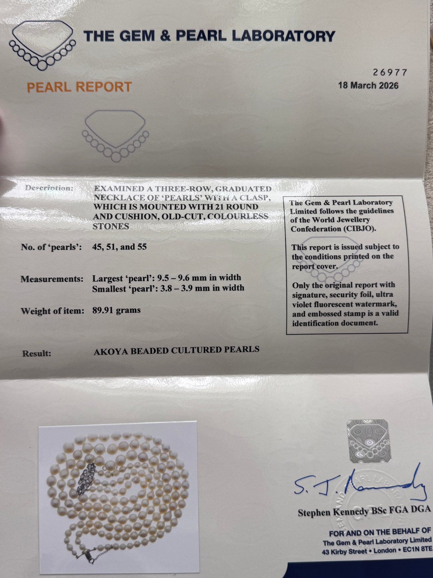 Antique Akoya pearl necklace