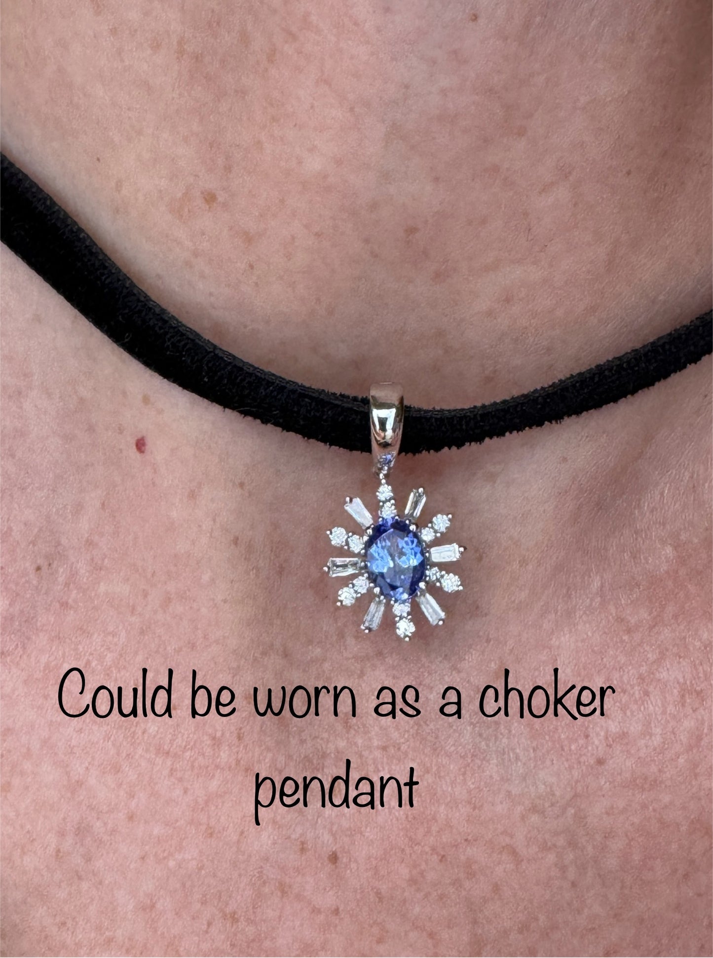 Tanzanite and diamond pendant