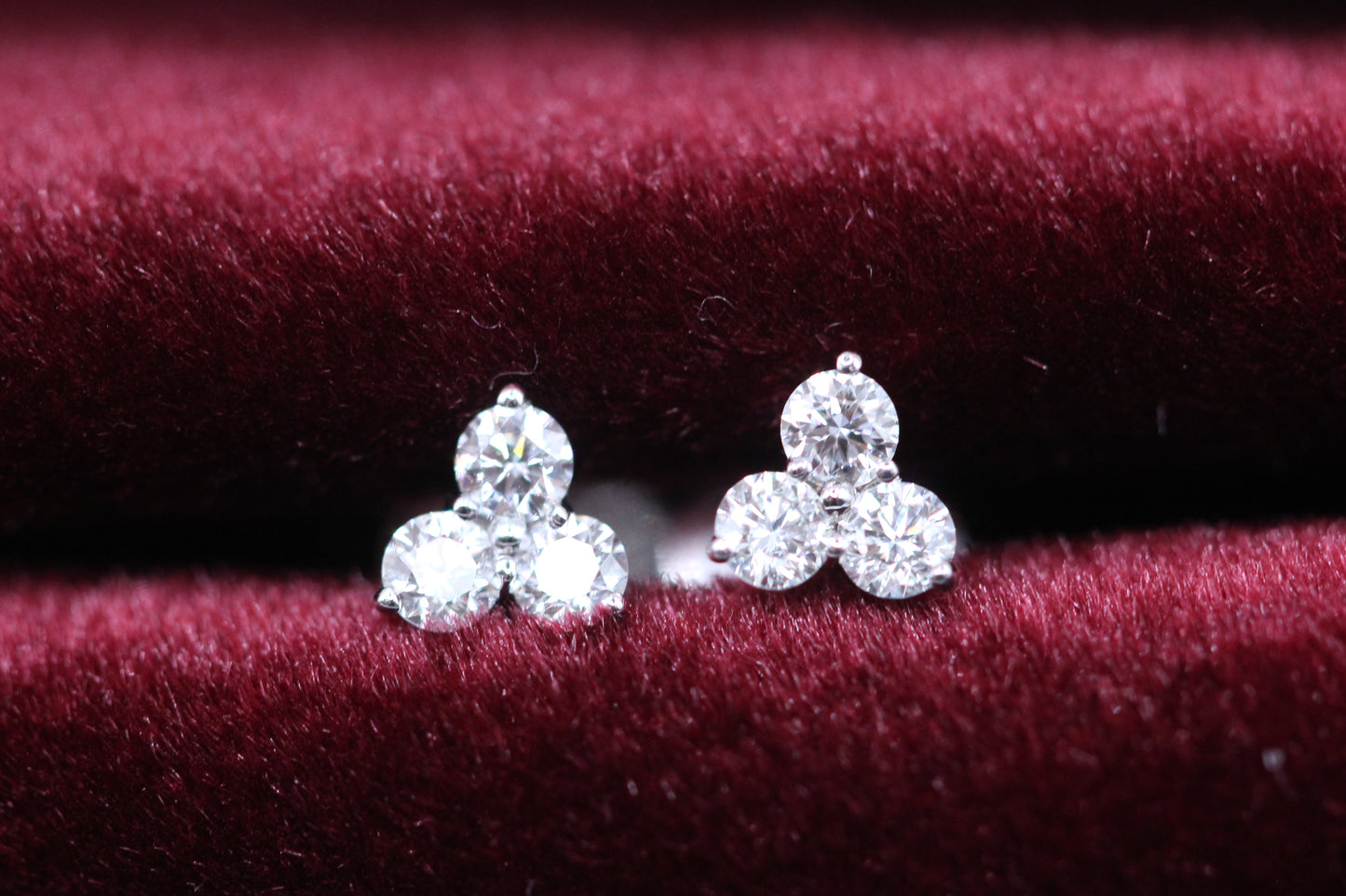 Diamond trefoil earrings