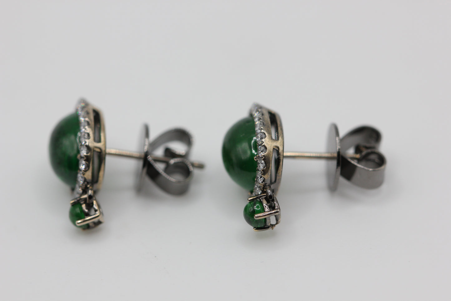Tsavorite and diamond earrings