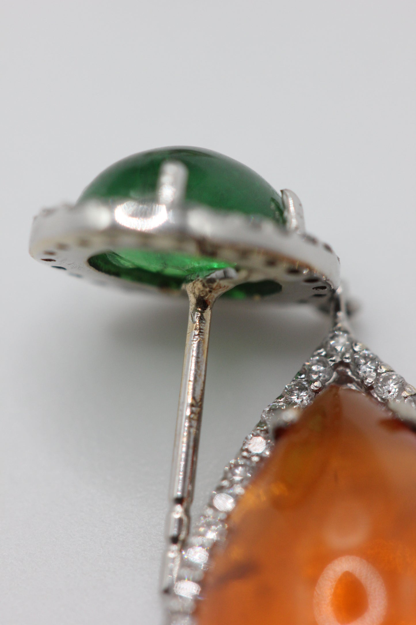 Tsavorite and Spessartine earrings