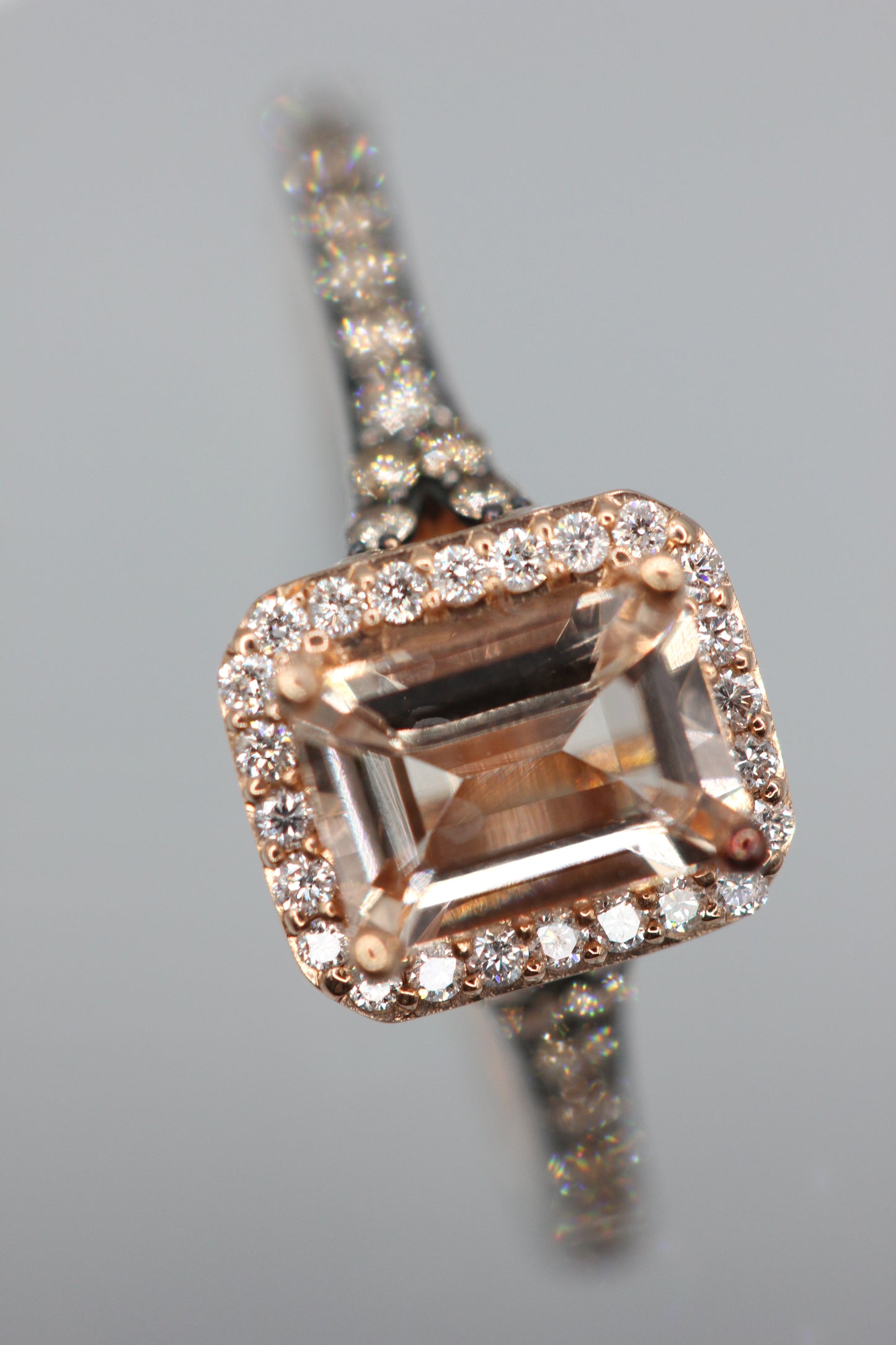 Morganite cluster ring
