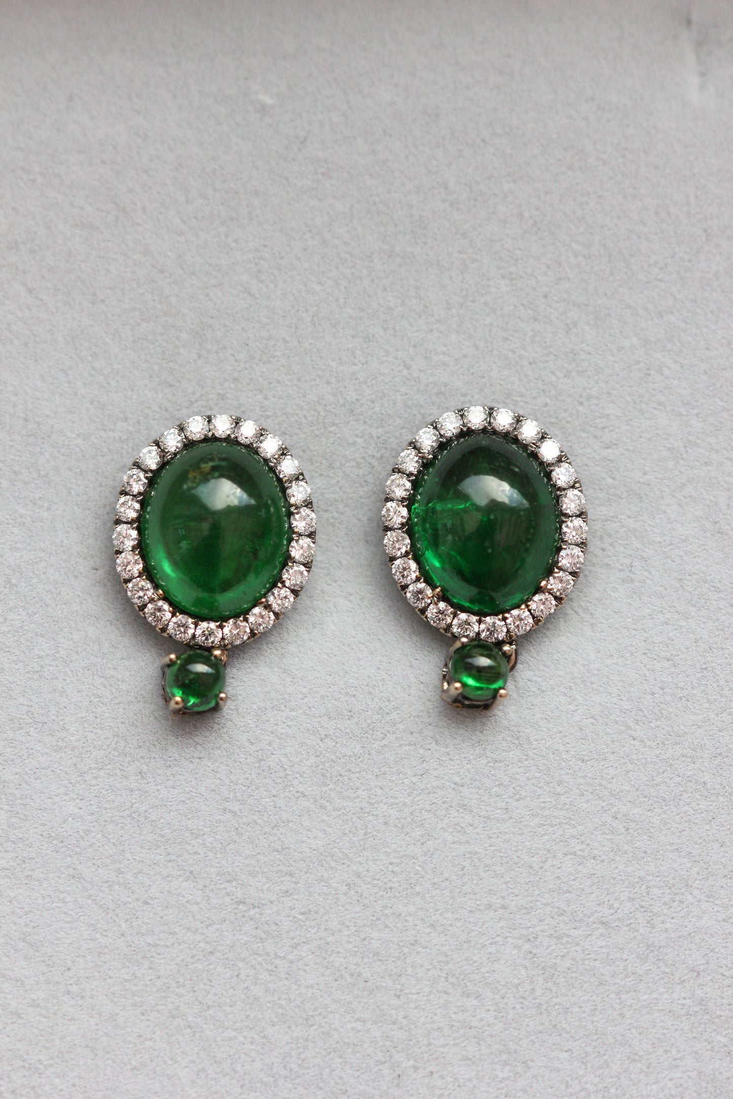 Tsavorite and diamond earrings