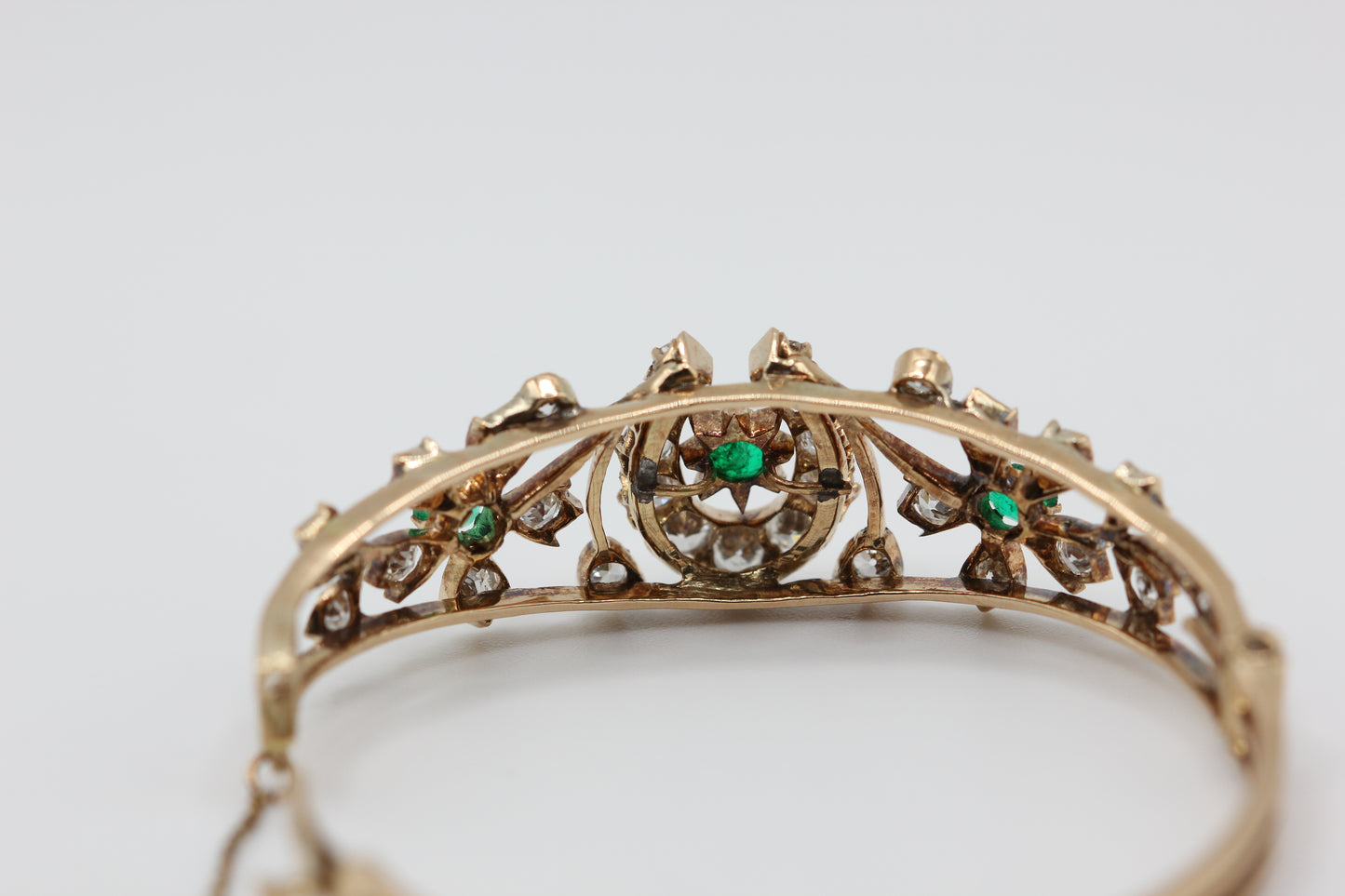 Diamond and emerald bangle