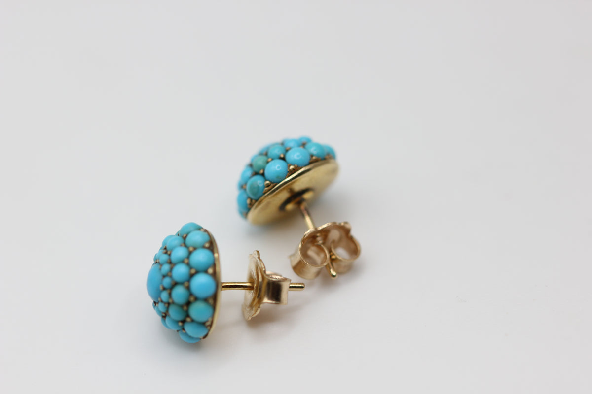 Turquoise cluster earrings