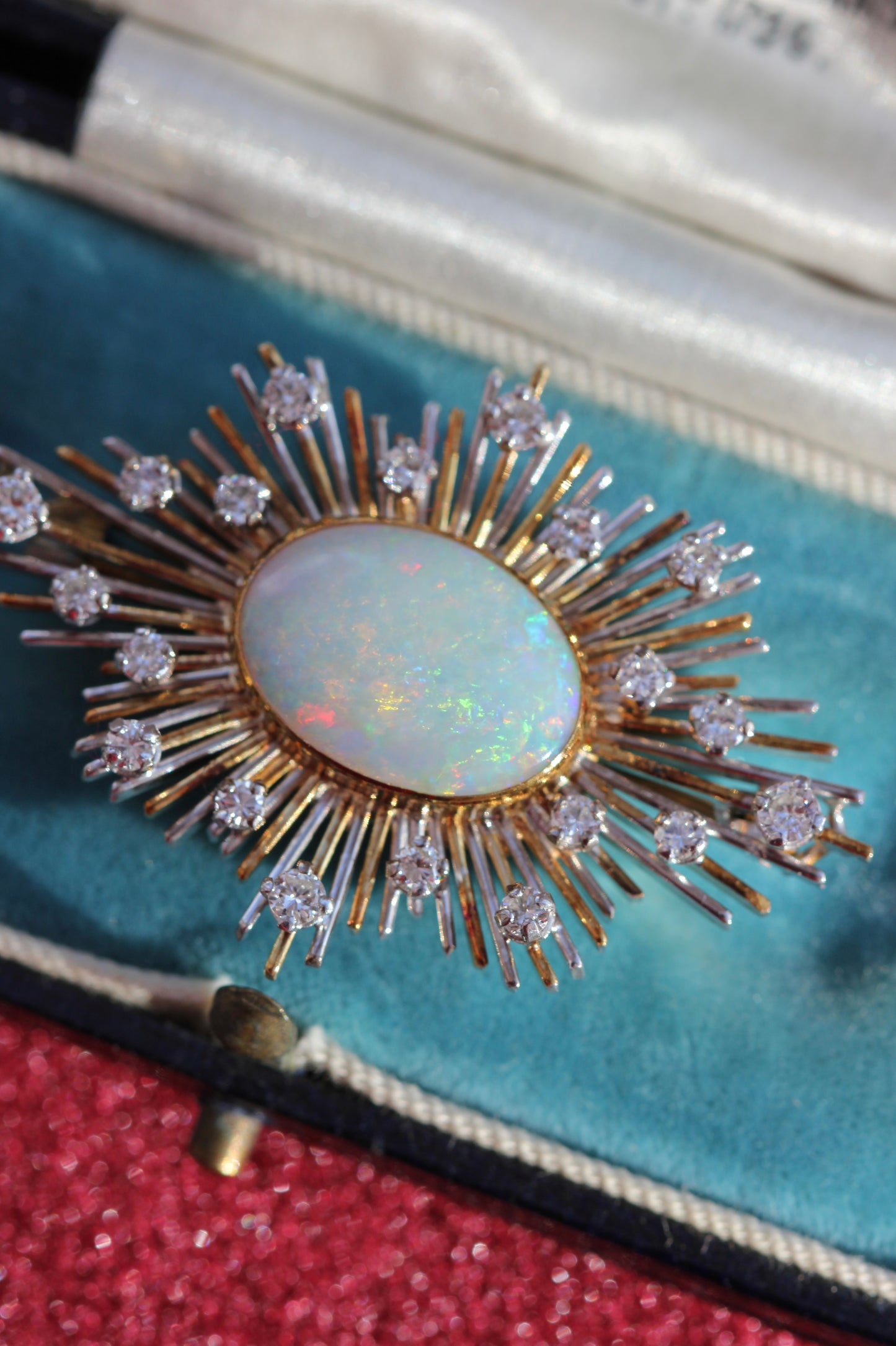 Opal, Diamond and Gold Brooch