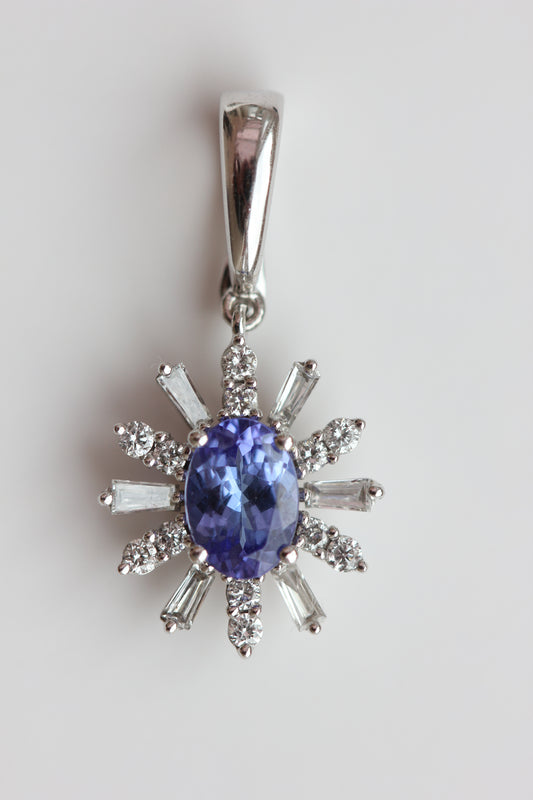 Tanzanite and diamond pendant