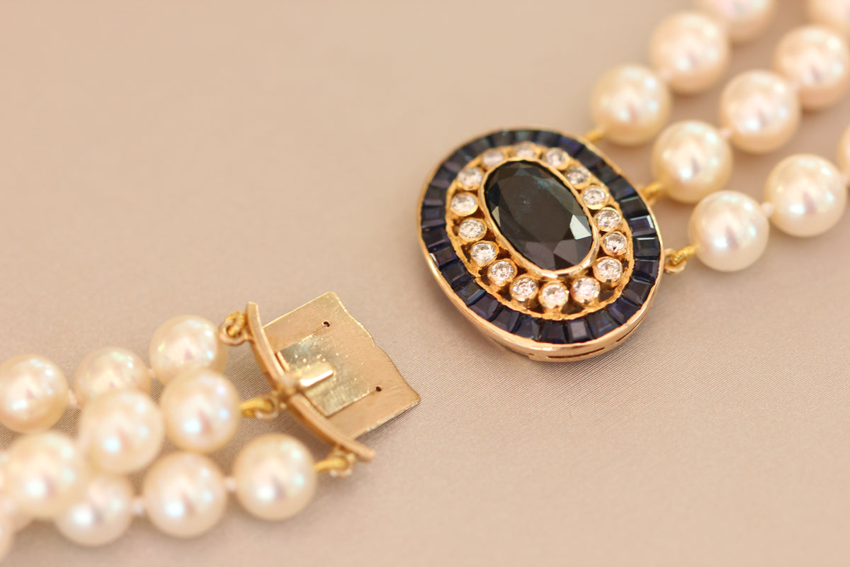 Pearl three row necklace