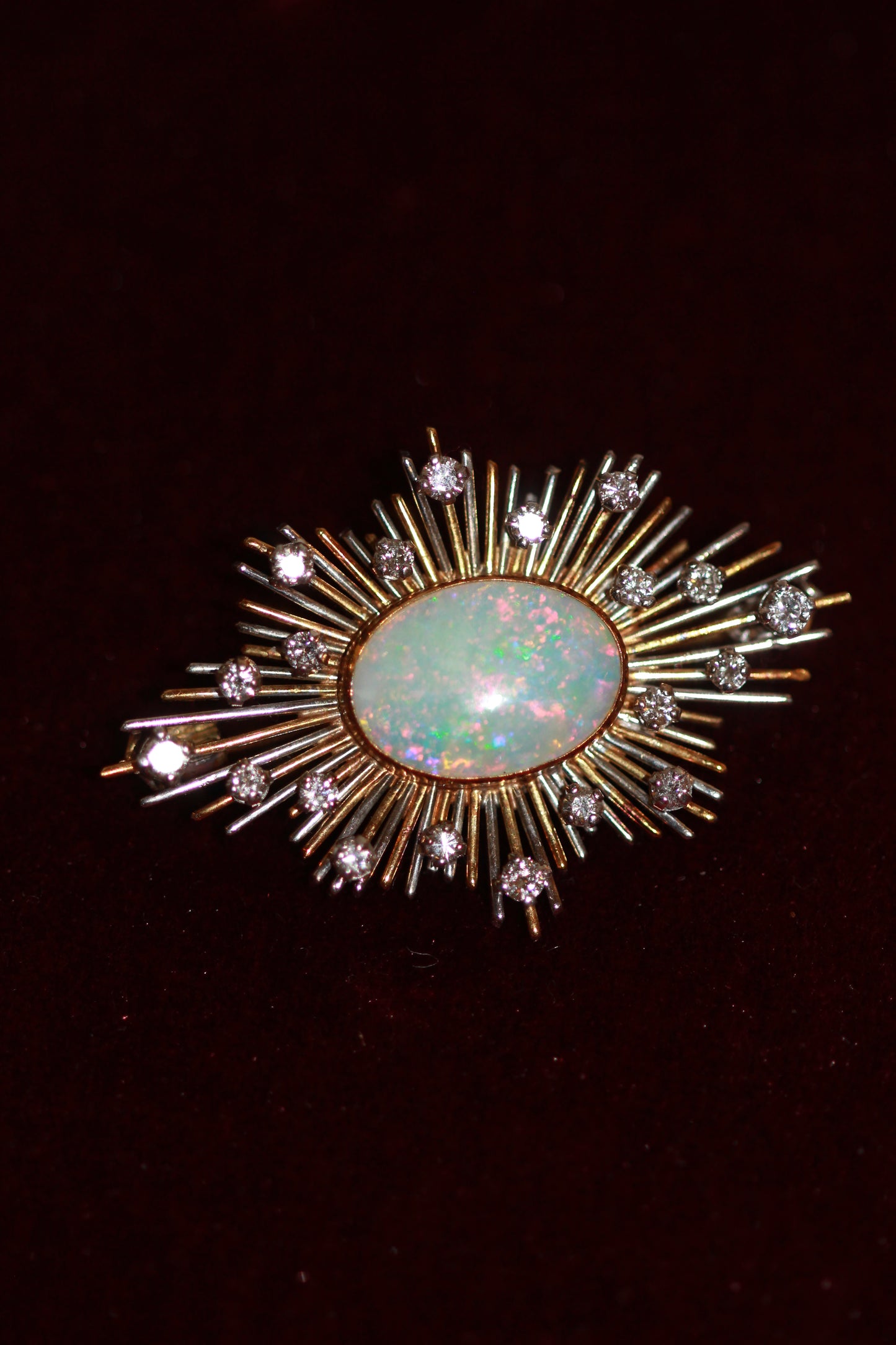 Opal, Diamond and Gold Brooch