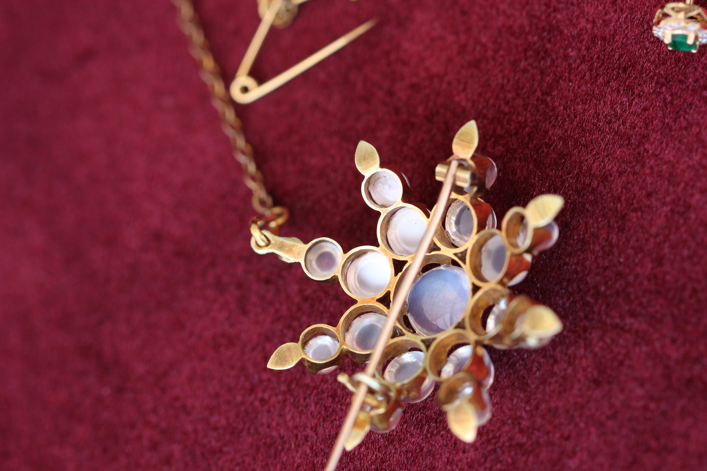 Moonstone brooch