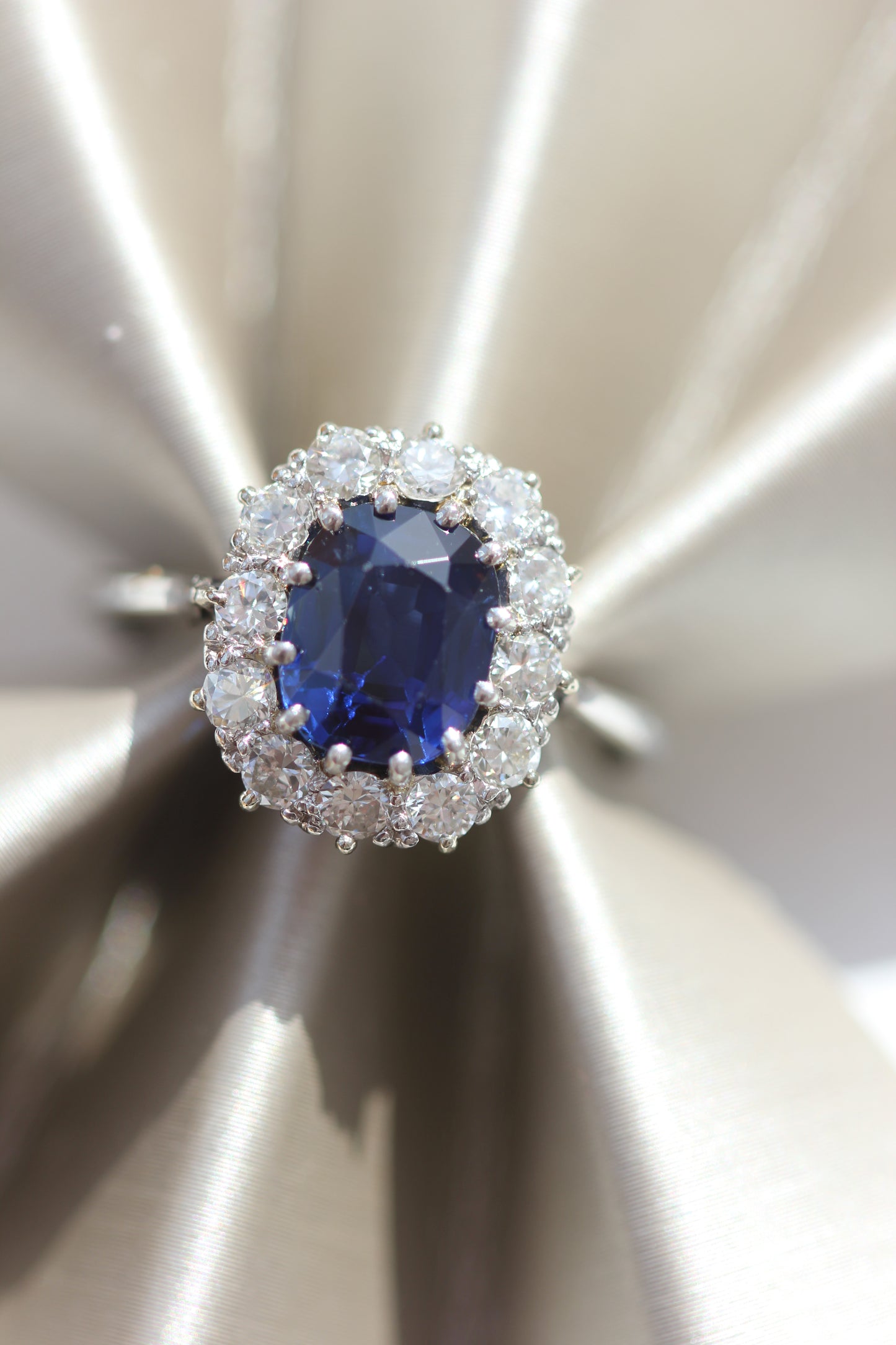 Sapphire cluster ring