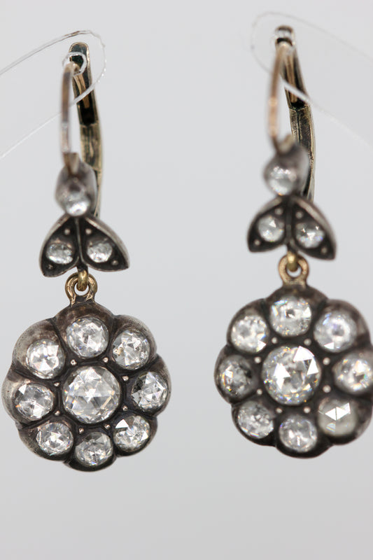 Rose cut diamonds earrings