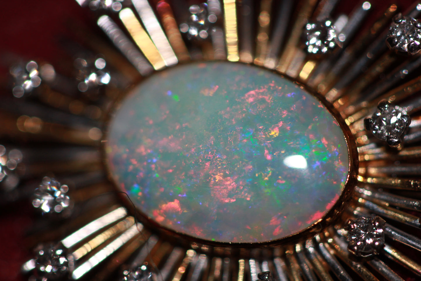 Opal, Diamond and Gold Brooch