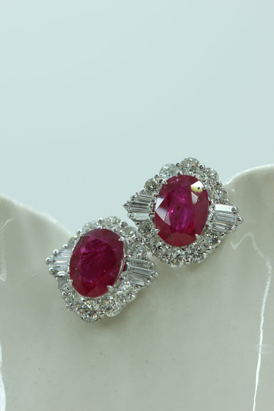 Ruby stud earrings