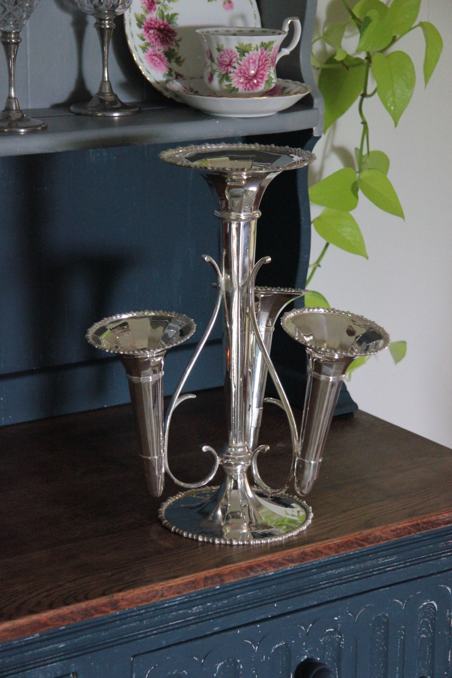 Silver plated vase