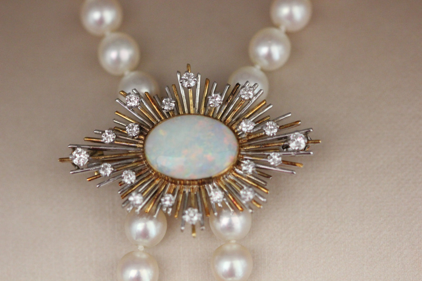 Opal, Diamond and Gold Brooch