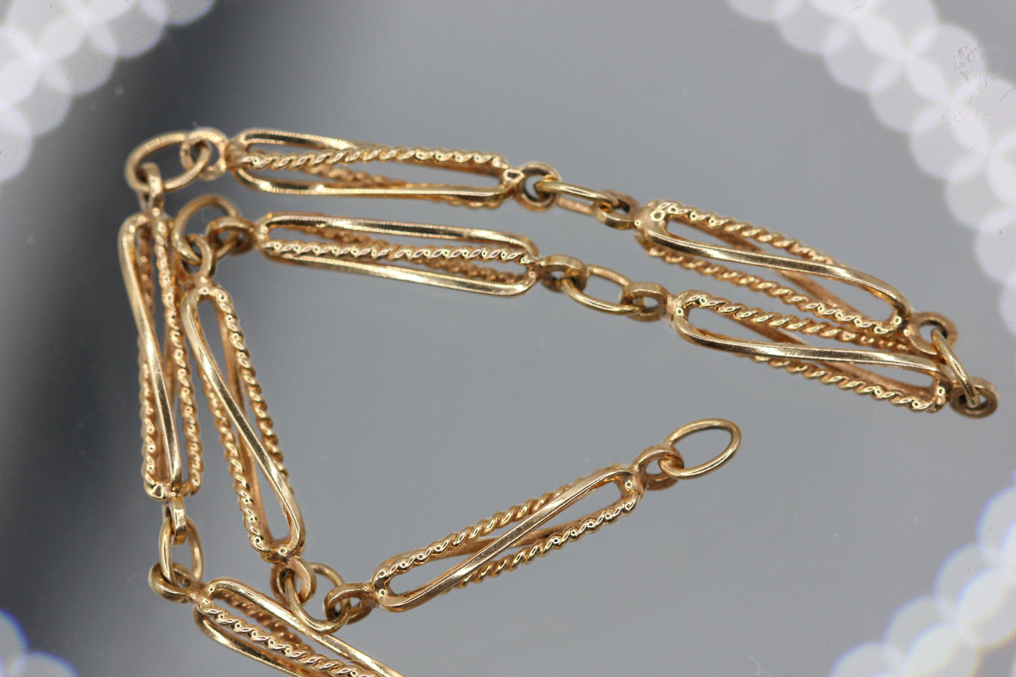 Gold fancy link bracelet