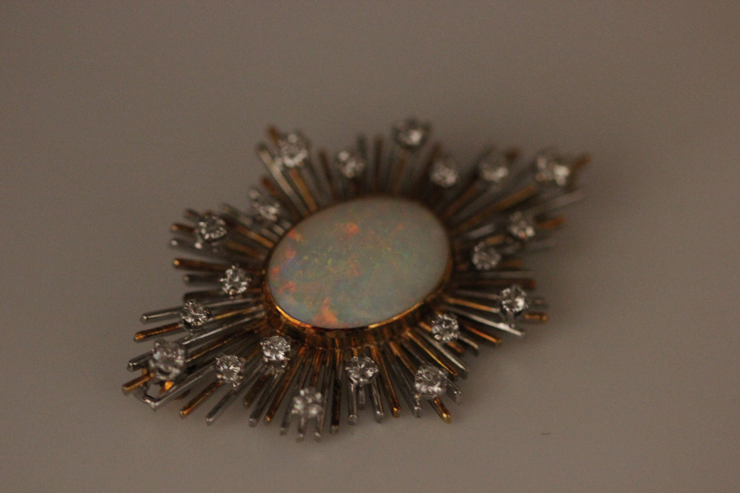 Opal, Diamond and Gold Brooch