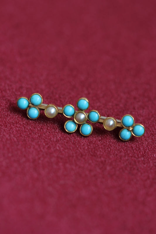 Turquoise bar brooch