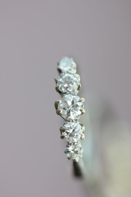Five stone ring white gold 18k