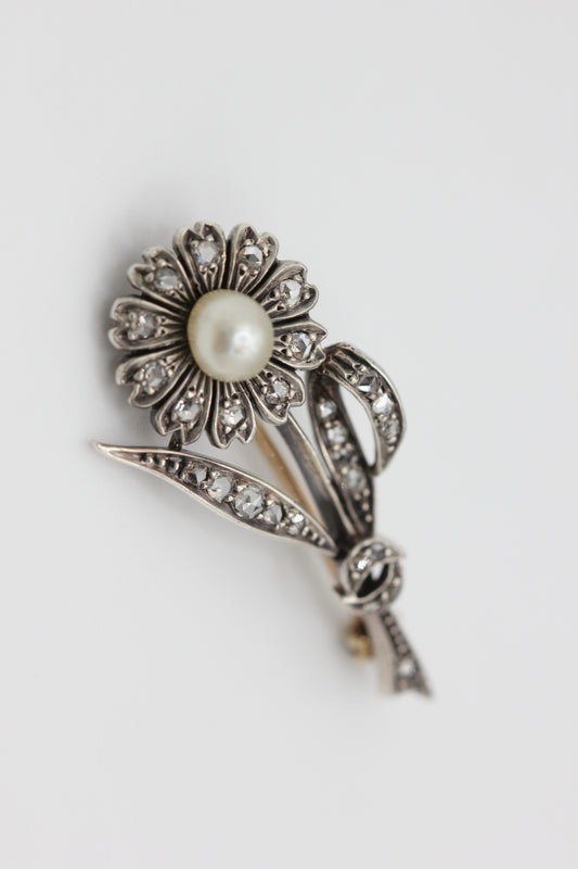 Victorian flower brooch
