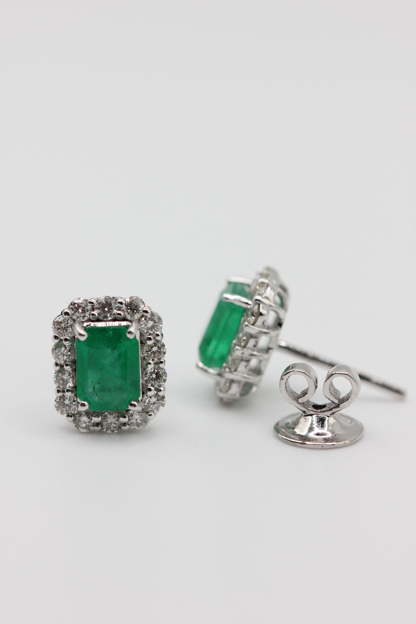 Emerald stud earrings