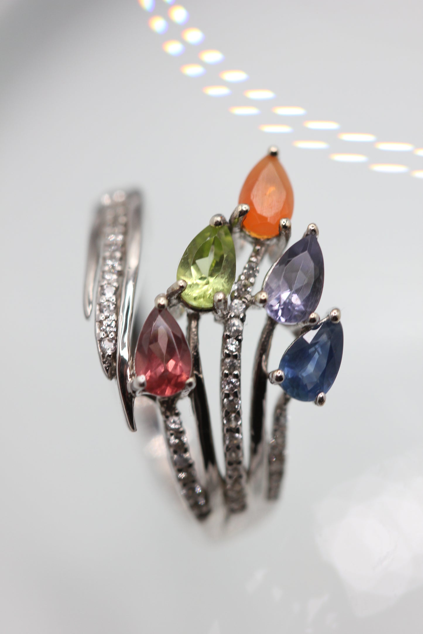 Multi gem dress ring