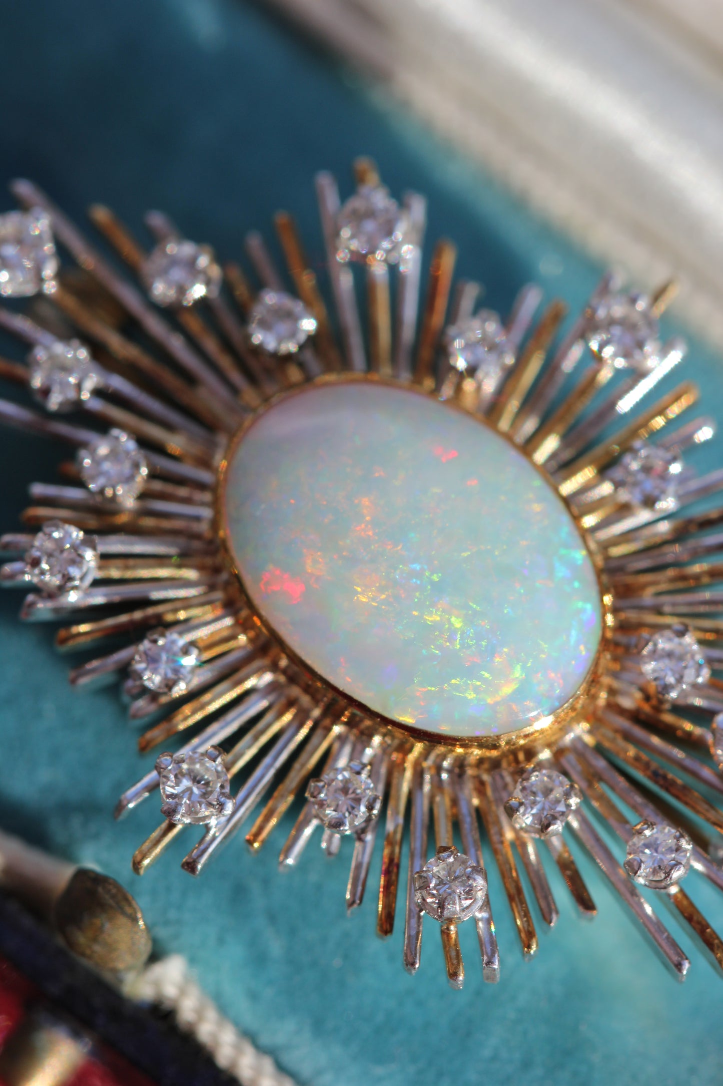 Opal, Diamond and Gold Brooch