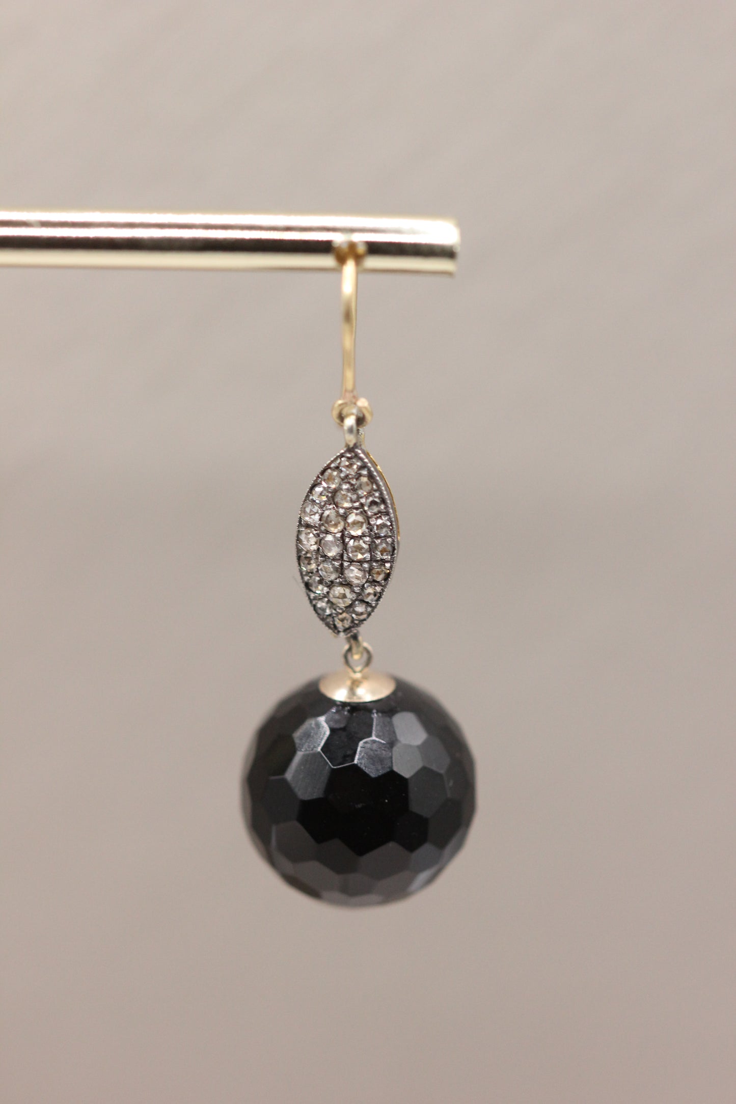 Onyx and coral earrings