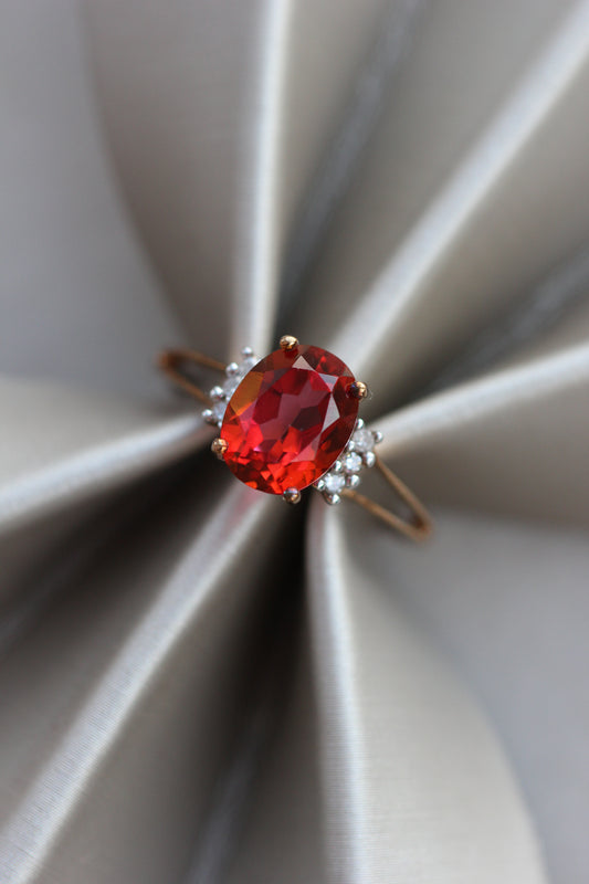 Red stone dress ring