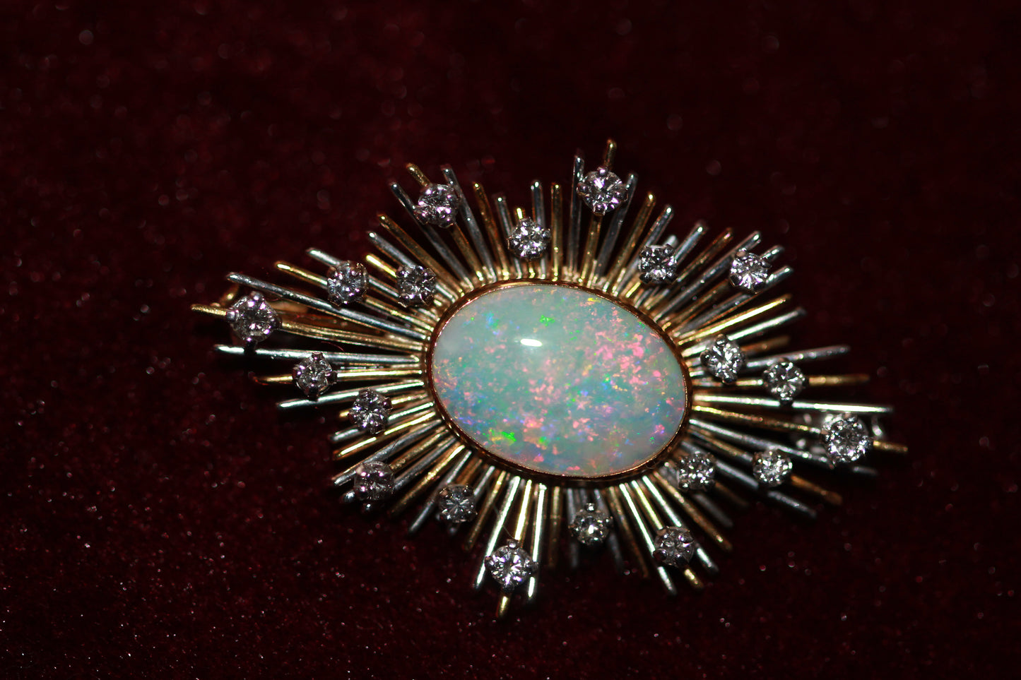 Opal, Diamond and Gold Brooch