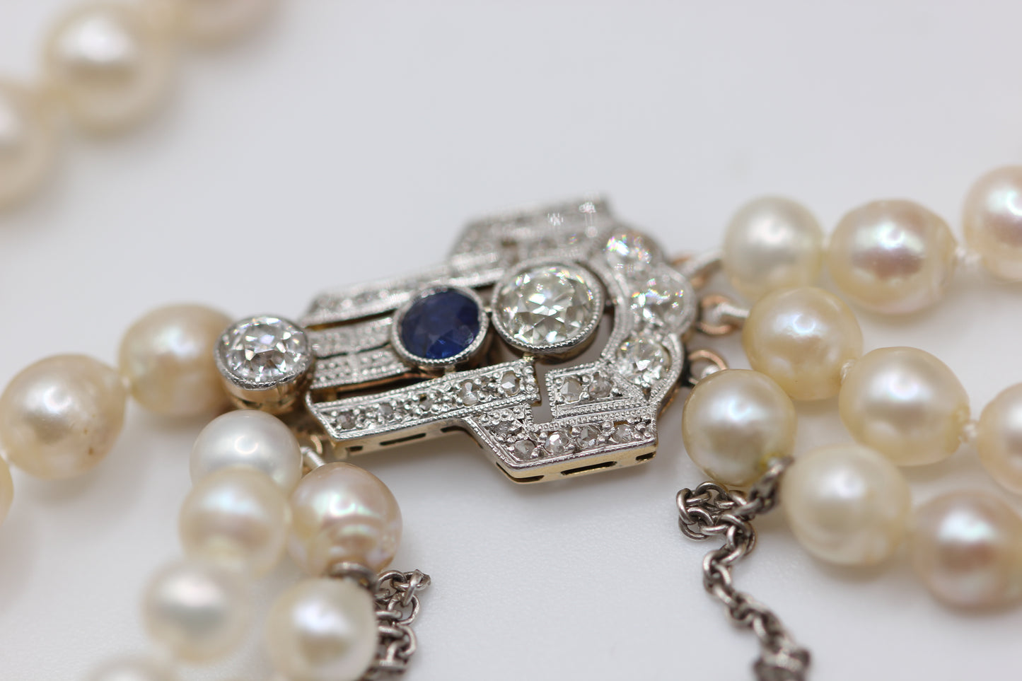 Three row pearl necklace