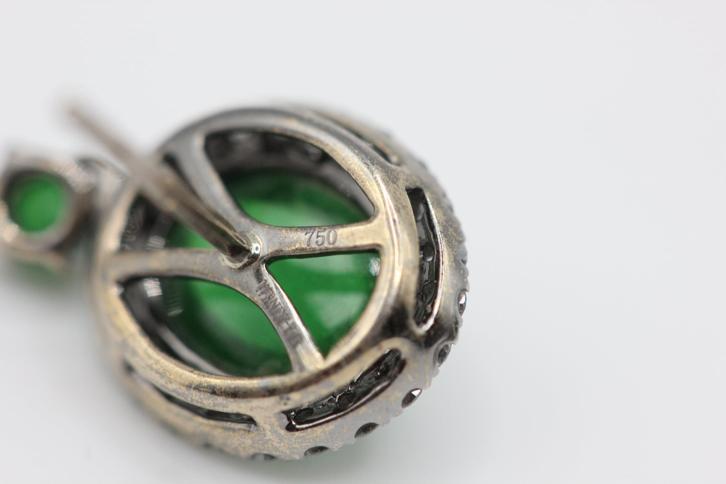 Tsavorite and diamond earrings