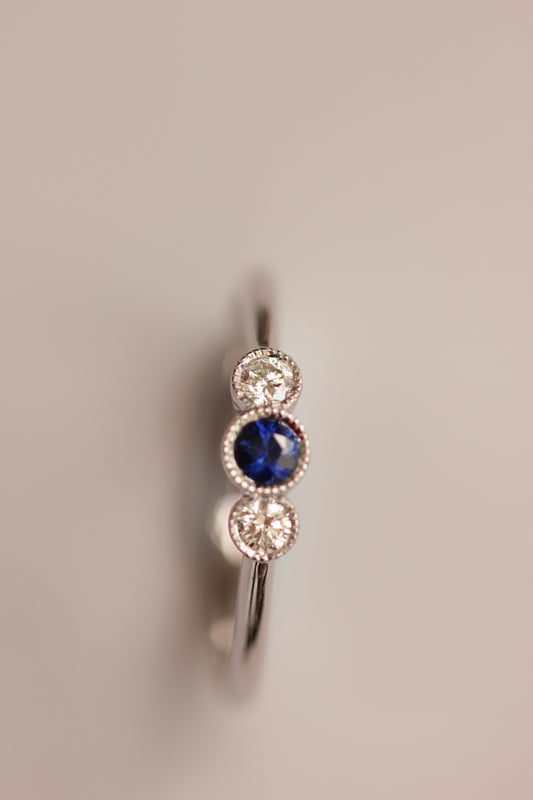 Sapphire trilogy ring