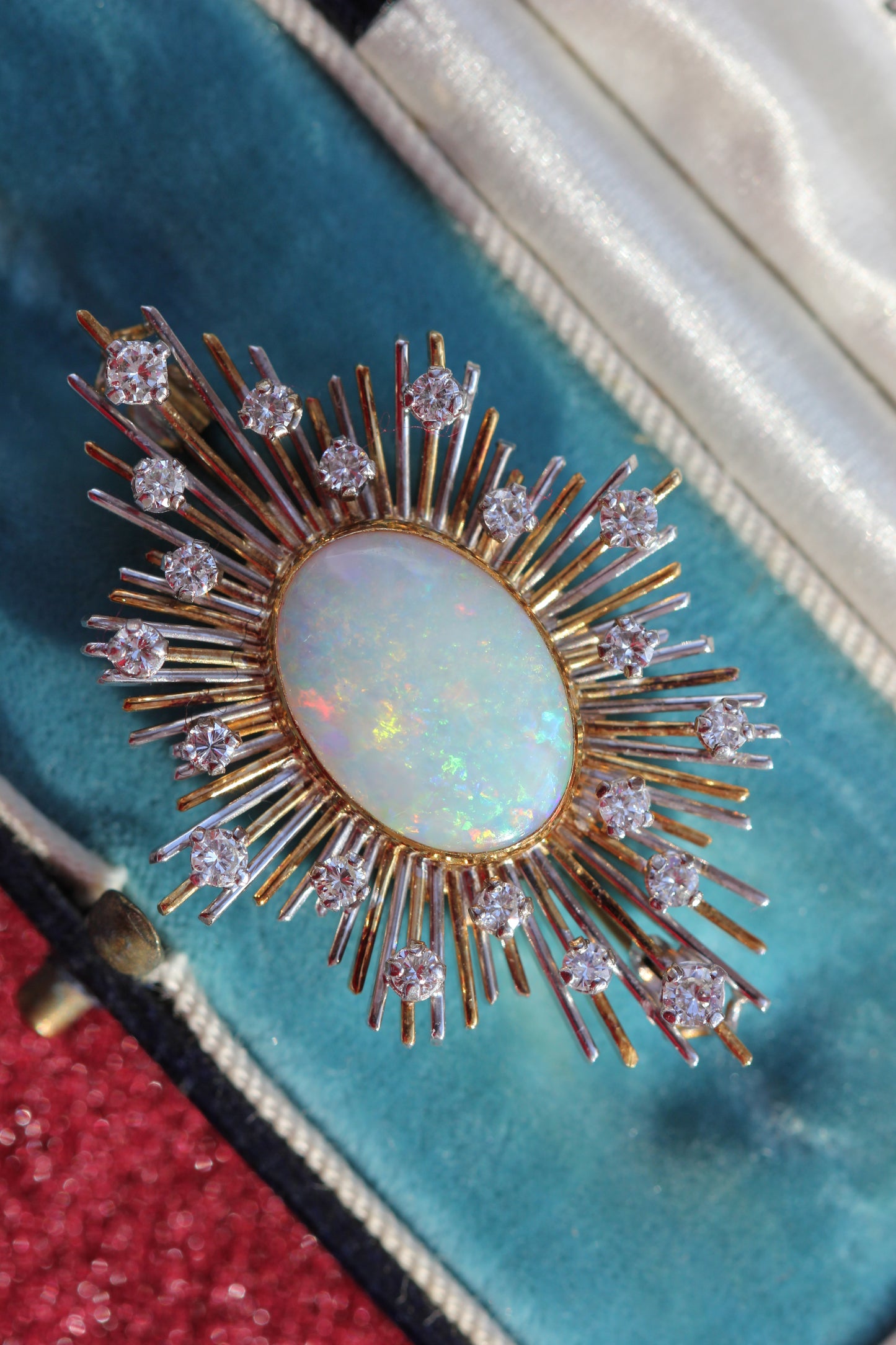 Opal, Diamond and Gold Brooch