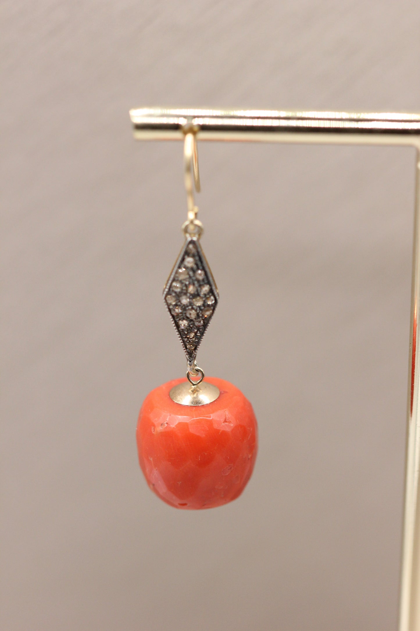 Onyx and coral earrings