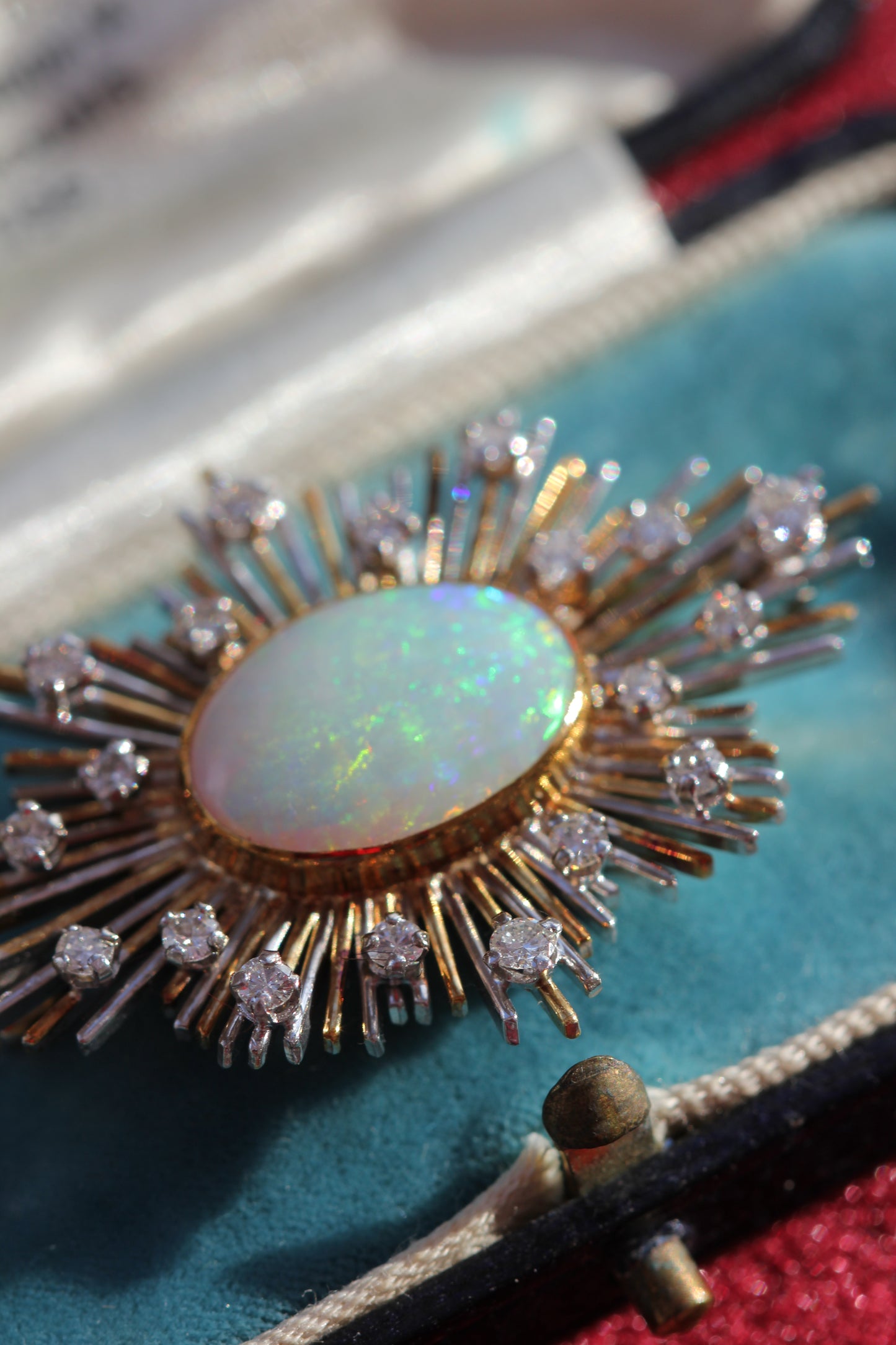 Opal, Diamond and Gold Brooch