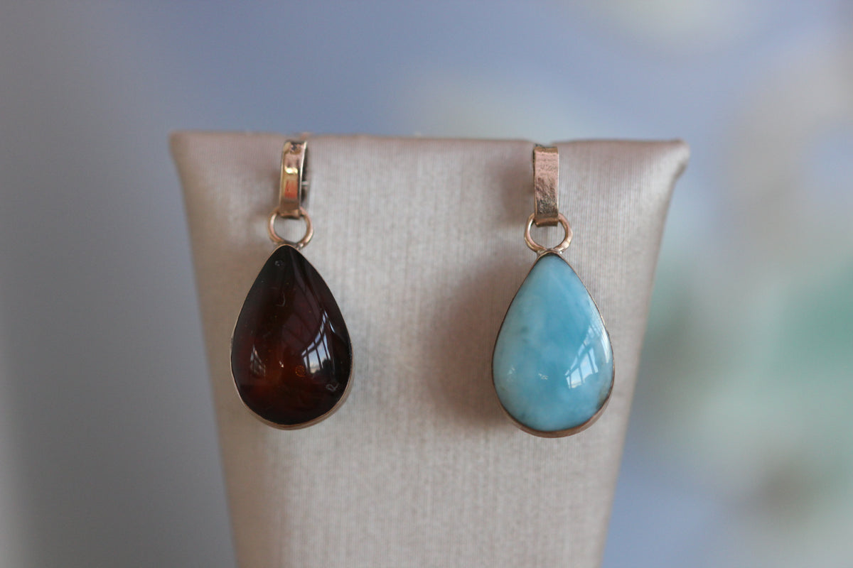 Larimar drop earrings