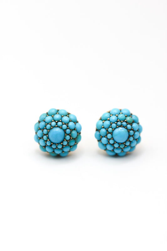 Turquoise cluster earrings
