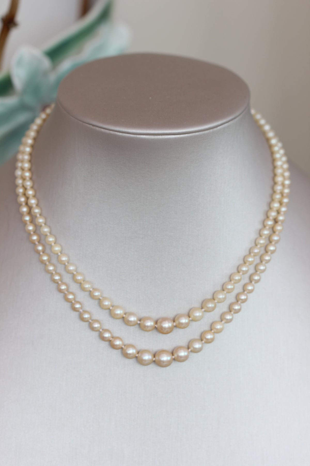 Two strand pearl necklace