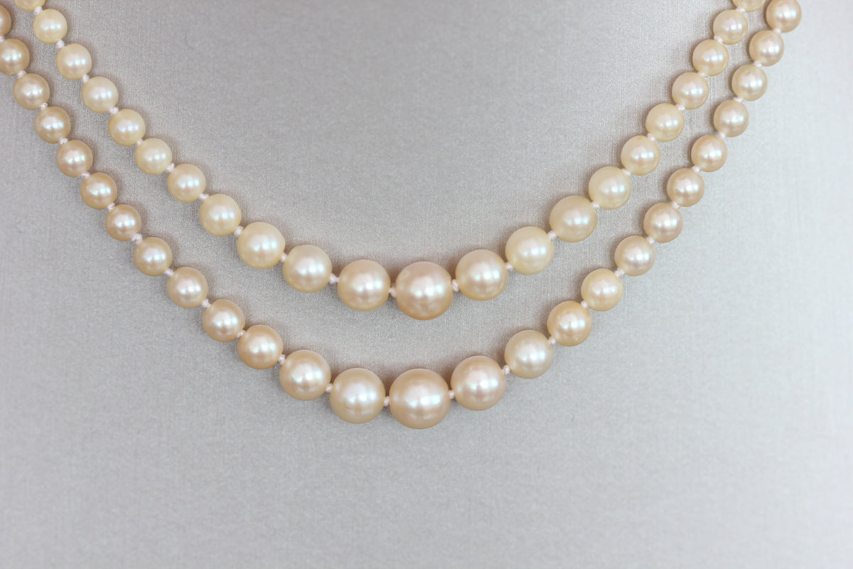 Two strand pearl necklace