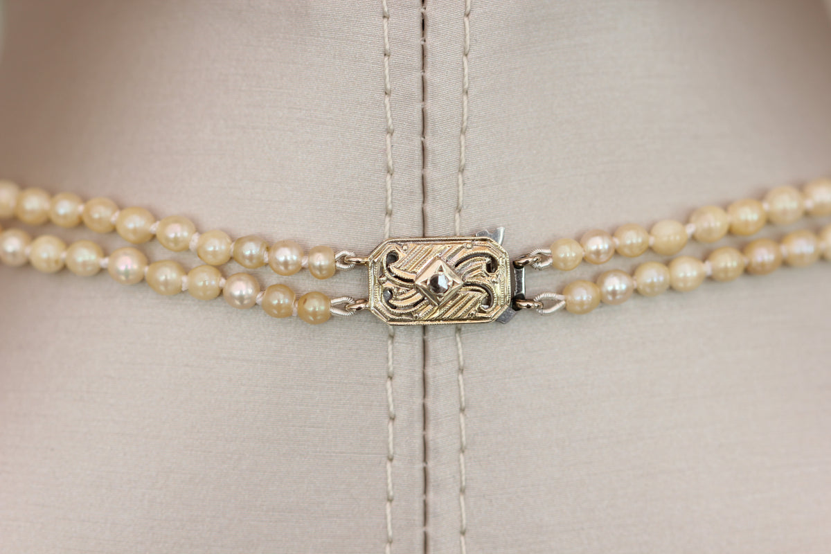Two strand pearl necklace