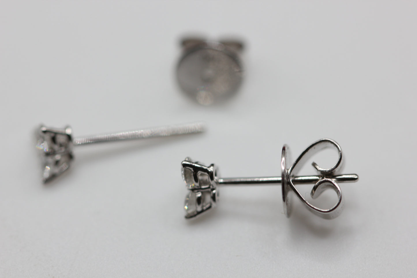 Diamond trefoil earrings