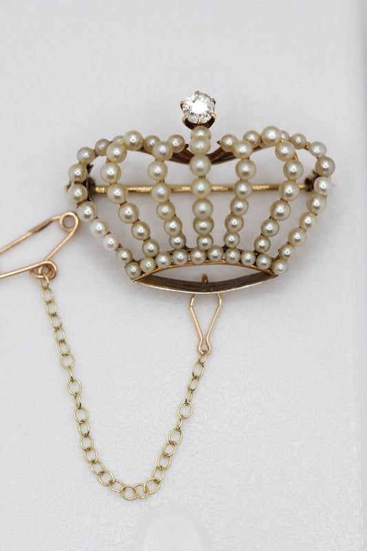 Victorian crown brooch