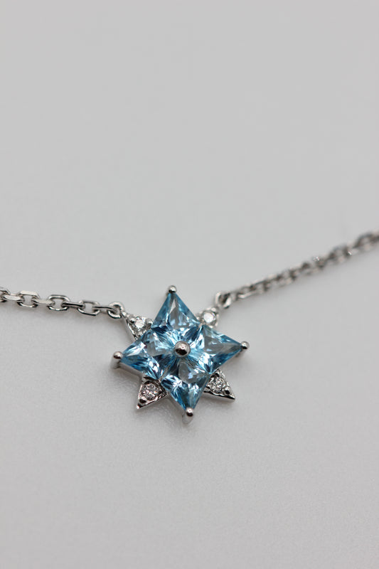 Topaz and diamond necklace