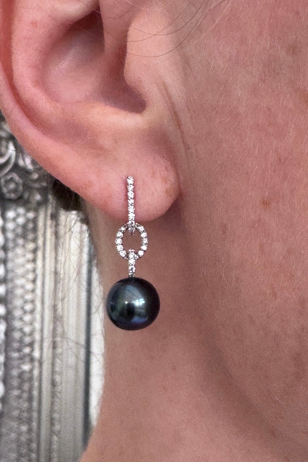 Tahitian pearl earrings