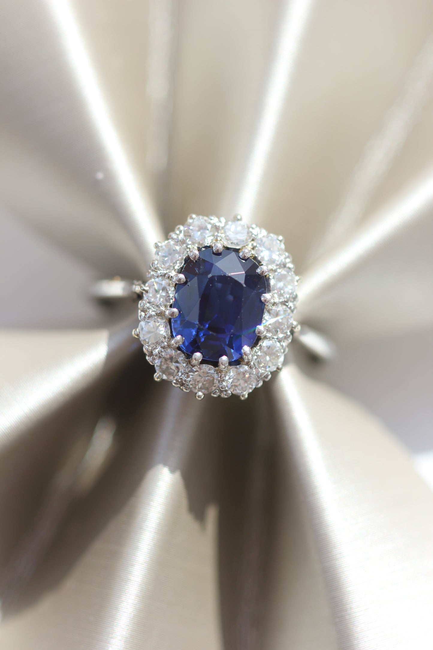 Sapphire cluster ring